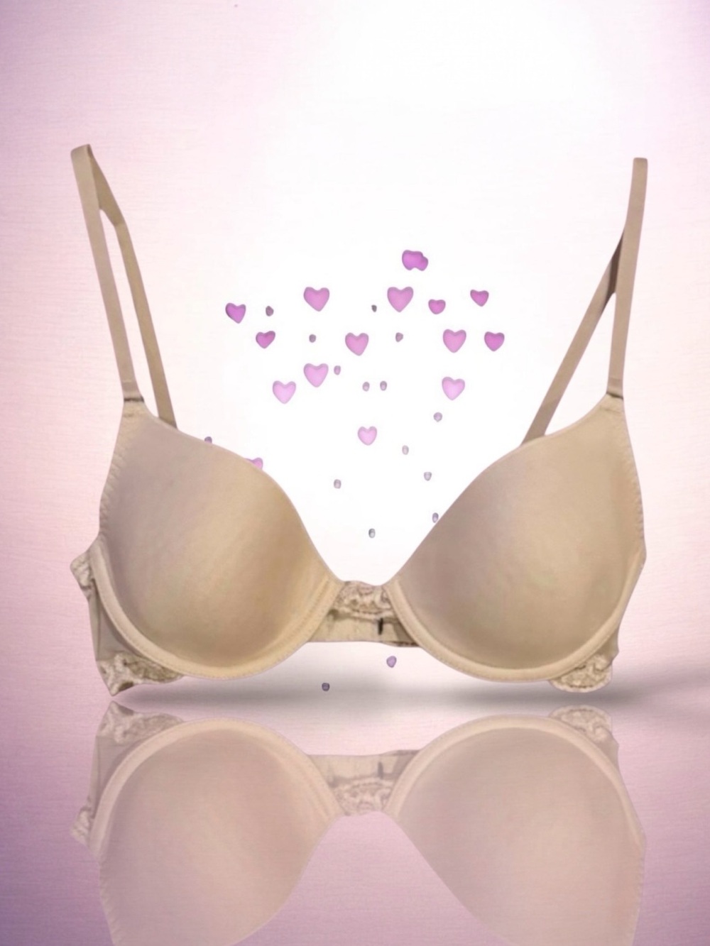 💞NATORI Lightweight Lace Lightly Molded Cups Convertible T-Shirt Bra, NUDE, 32B